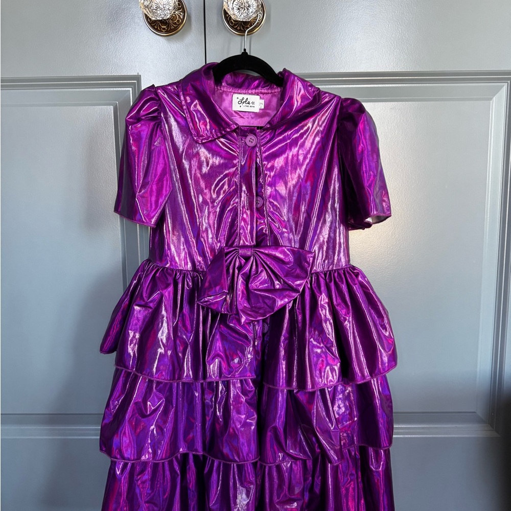 Lola and the Boys Iridescent Pink Bow Dress